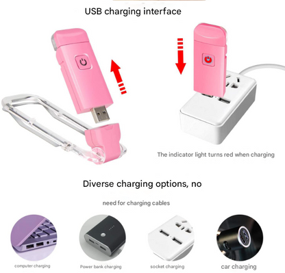 2 Pcs Pink USB Rechargeable Clip-on LED Book Light - 3 Color Modes & Dimmable Brightness for Eye-Caring Reading Tristar Online