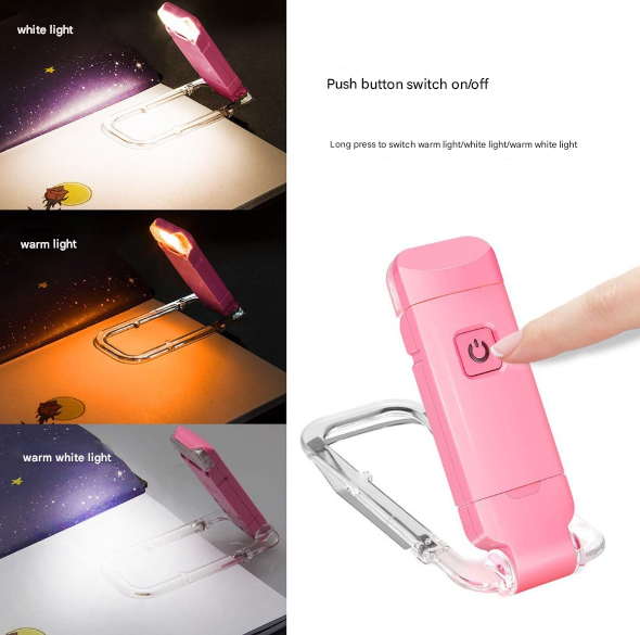 2 Pcs Black USB Rechargeable Clip-on LED Book Light - 3 Color Modes & Dimmable Brightness for Eye-Caring Reading Tristar Online