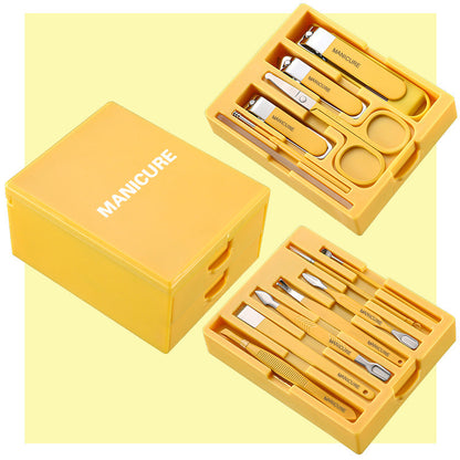 Yellow Premium 13-in-1 Manicure & Grooming Kit - Professional Carbon Steel Pedicure Set with Dual-Drawer Case & Mirror Tristar Online