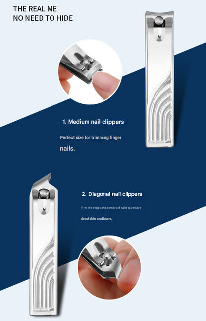 White Mini Suitcase Manicure Set - 8-Piece Portable Grooming & Nail Care Travel Kit Tristar Online