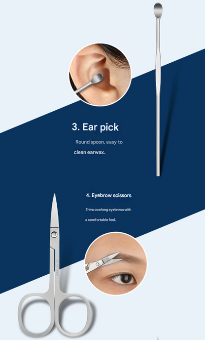 Green Mini Suitcase Manicure Set - 8-Piece Portable Grooming & Nail Care Travel Kit Tristar Online