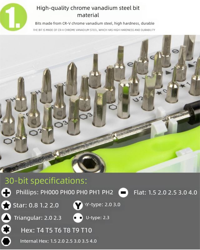 Green 32-in-1 Precision Screwdriver Set - Magnetic Repair Tool Kit for Electronics, Phone & PC Tristar Online