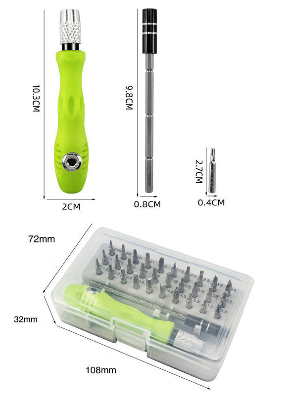 Green 32-in-1 Precision Screwdriver Set - Magnetic Repair Tool Kit for Electronics, Phone & PC Tristar Online