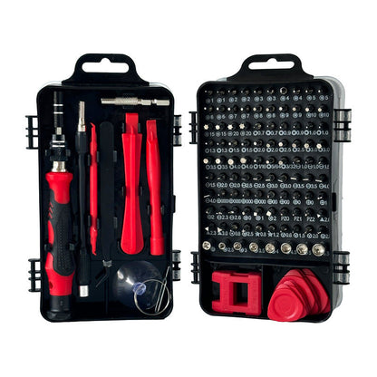 Red and Black Professional 115-in-1 Precision Screwdriver Set - Magnetic Repair Tool Kit for PC, Laptop, Phone & Electronics Tristar Online