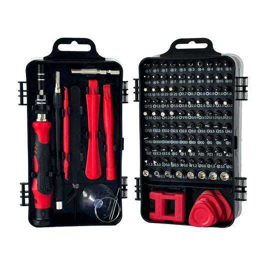 Red and Black Professional 115-in-1 Precision Screwdriver Set - Magnetic Repair Tool Kit for PC, Laptop, Phone & Electronics Tristar Online