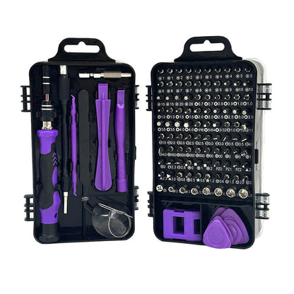 Purple and Black Professional 115-in-1 Precision Screwdriver Set - Magnetic Repair Tool Kit for PC, Laptop, Phone & Electronics Tristar Online
