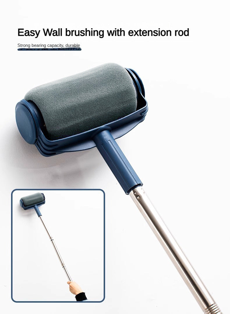 Dark Blue and Grey Pro Refillable Paint Roller Set with Extension Pole - No-Drip Easy Fill Wall Painting Tool Kit Tristar Online