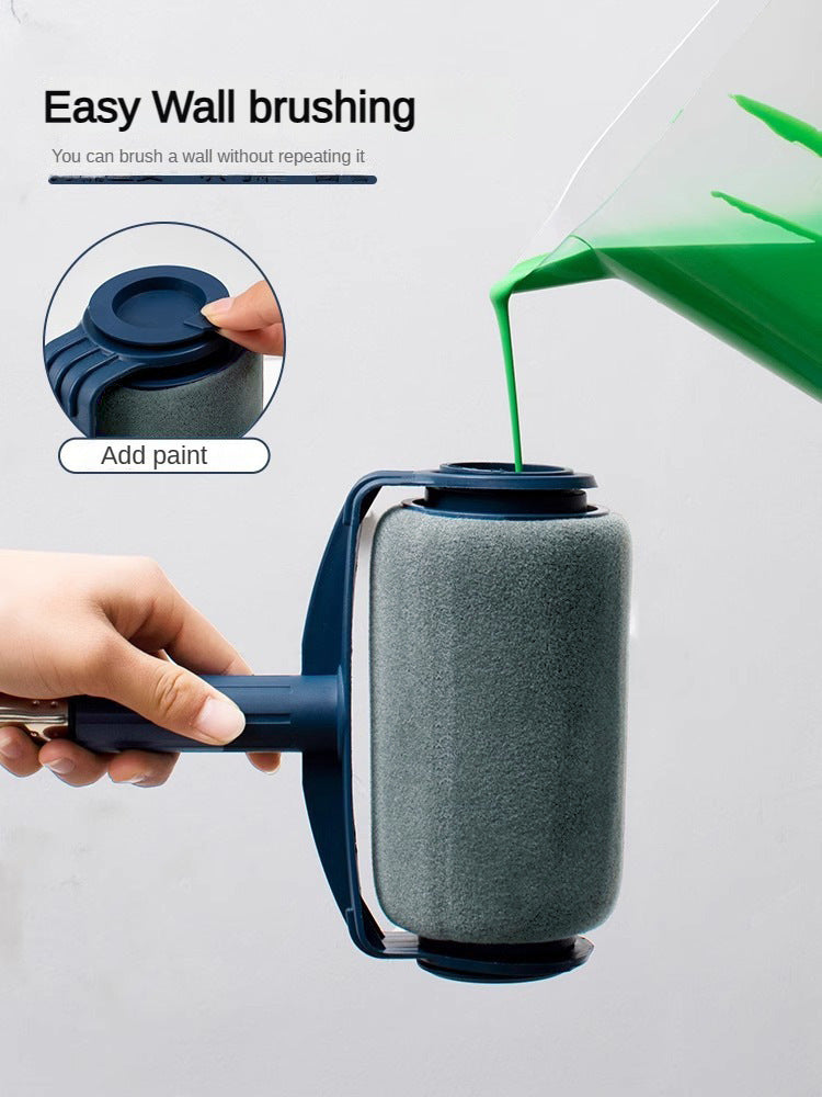 Dark Blue and Grey Pro Refillable Paint Roller Set with Extension Pole - No-Drip Easy Fill Wall Painting Tool Kit Tristar Online