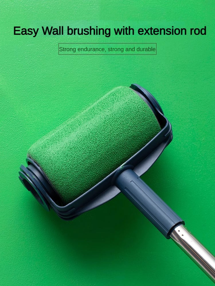 Dark Blue and Grey Pro Refillable Paint Roller Set with Extension Pole - No-Drip Easy Fill Wall Painting Tool Kit Tristar Online