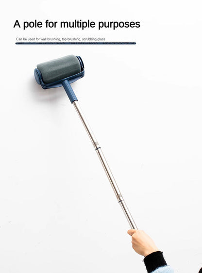 Dark Blue and Grey Pro Refillable Paint Roller Set with Extension Pole - No-Drip Easy Fill Wall Painting Tool Kit Tristar Online