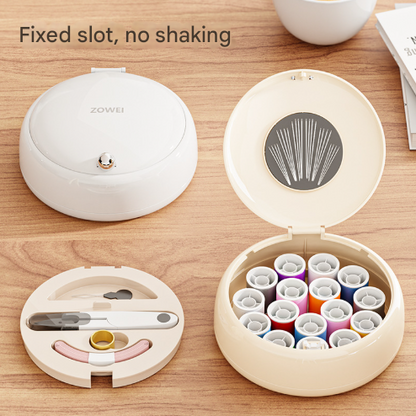 Beige Modern Compact Sewing Kit Organizer - All-in-One with Magnetic Needle Case Tristar Online