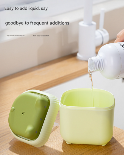 2 Pcs Yellow Cute Cat Press-to-Dispense Soap Pump & Sponge Caddy for Kitchen Sink Tristar Online