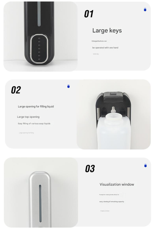 2 Pcs White Modern Wall-Mounted Press Soap Dispenser - 300ml Refillable Pump for Bathroom & Kitchen Tristar Online