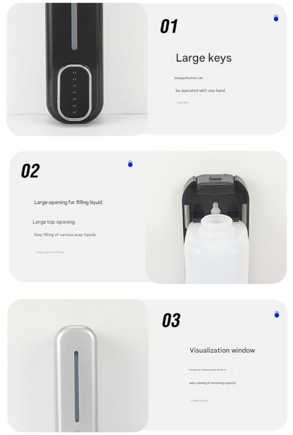 2 Pcs White Modern Wall-Mounted Press Soap Dispenser - 300ml Refillable Pump for Bathroom & Kitchen Tristar Online