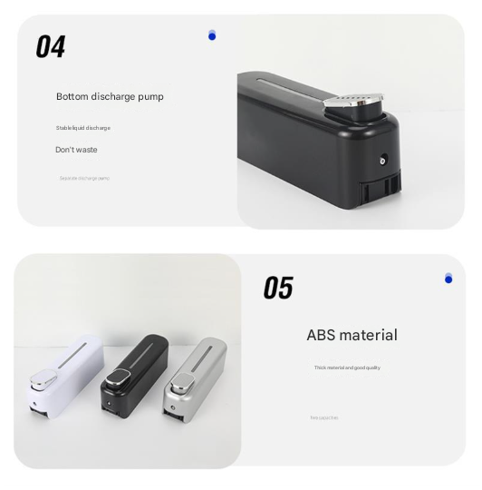 2 Pcs White Modern Wall-Mounted Press Soap Dispenser - 300ml Refillable Pump for Bathroom & Kitchen Tristar Online