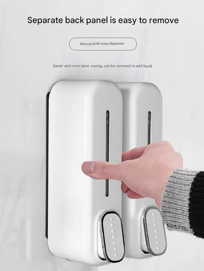 2 Pcs Silver Modern Wall-Mounted Press Soap Dispenser - 300ml Refillable Pump for Bathroom & Kitchen Tristar Online