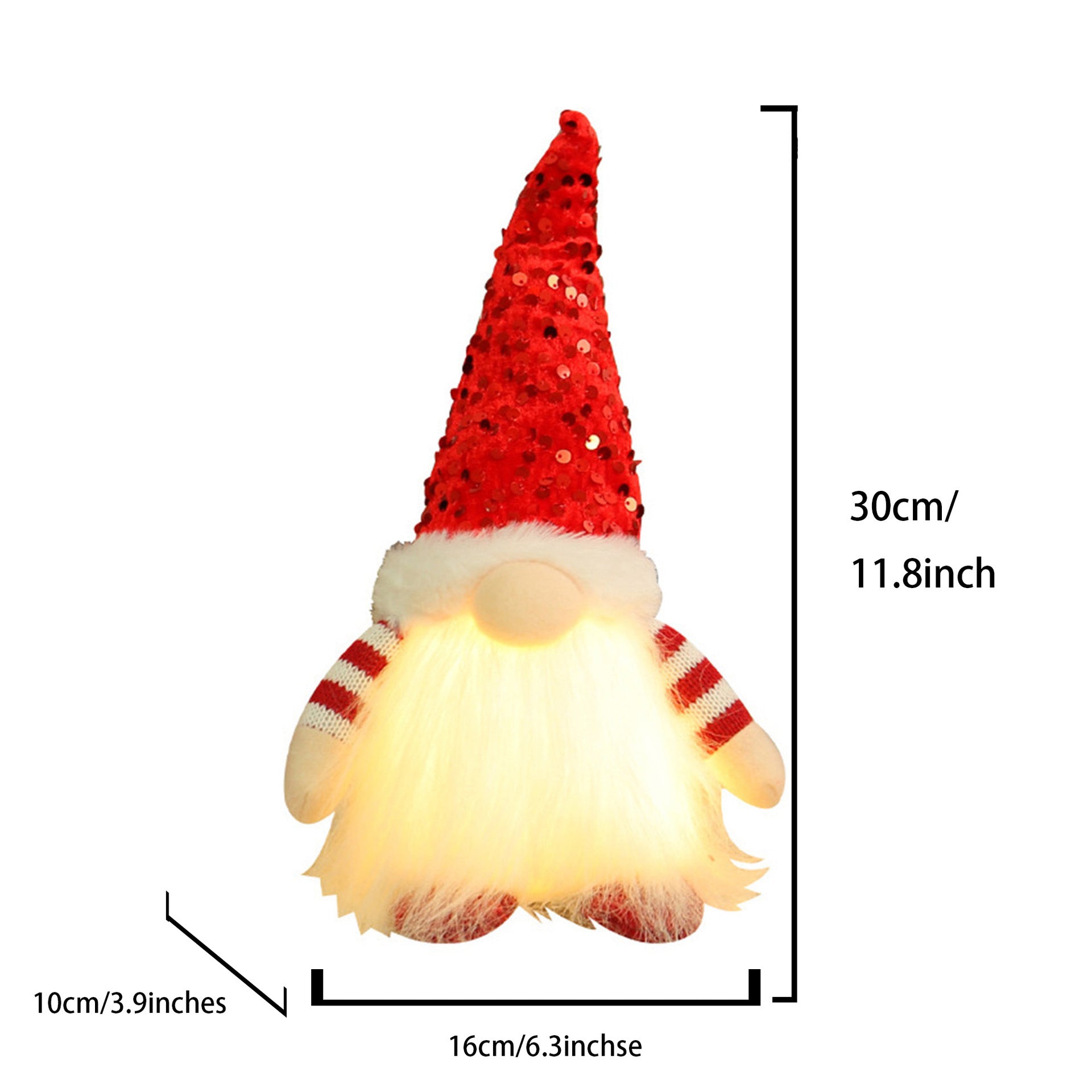 2 Pcs Red Charming Light-Up Christmas Gnome - Festive Nordic Plush Holiday Decoration Tristar Online