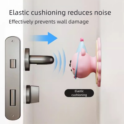 4 Pcs Pink Adorable Bear Wall Protector - Multi-Use Self-Adhesive Door Stopper Bumper Tristar Online