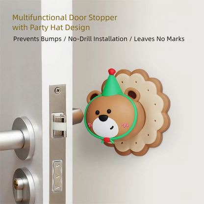 4 Pcs Yellow Adorable Bear Wall Protector - Multi-Use Self-Adhesive Door Stopper Bumper Tristar Online