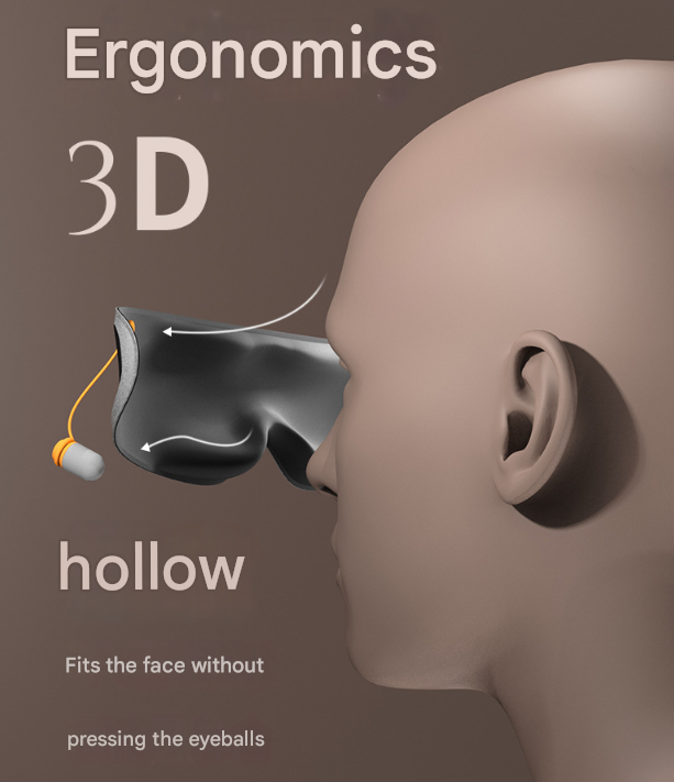 Grey 2-in-1 Blackout Sleep Mask with Integrated Noise Reducing Earplugs for Undisturbed Rest Tristar Online