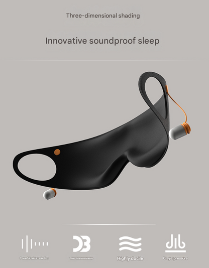 Grey 2-in-1 Blackout Sleep Mask with Integrated Noise Reducing Earplugs for Undisturbed Rest Tristar Online