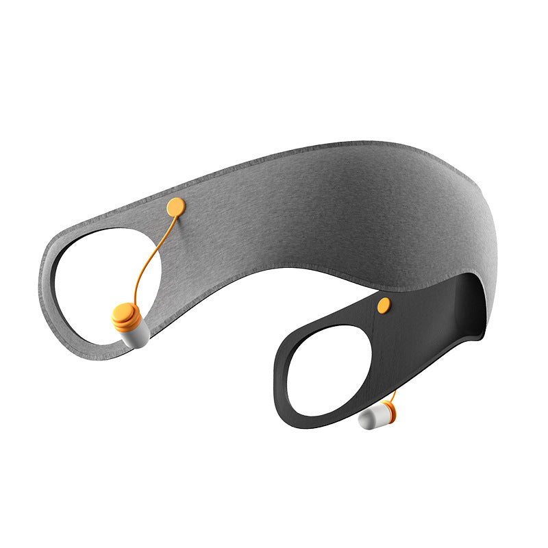 Grey 2-in-1 Blackout Sleep Mask with Integrated Noise Reducing Earplugs for Undisturbed Rest Tristar Online