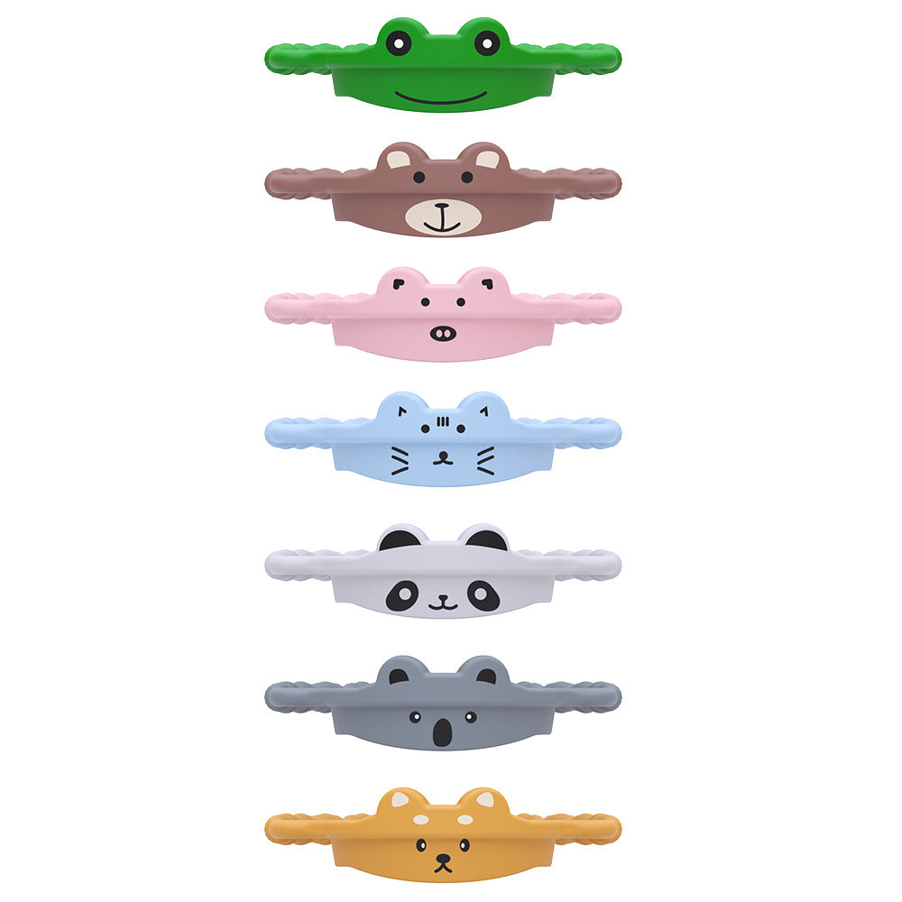 2 Pcs Green Frog Adorable Animal Silicone Cup Carrier - Portable Reusable Handle for Water Cup(cup not included) Tristar Online