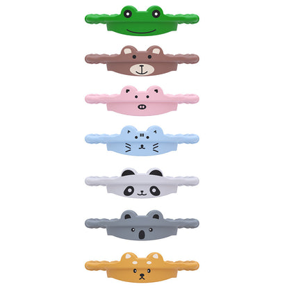 2 Pcs Green Frog Adorable Animal Silicone Cup Carrier - Portable Reusable Handle for Water Cup(cup not included) Tristar Online