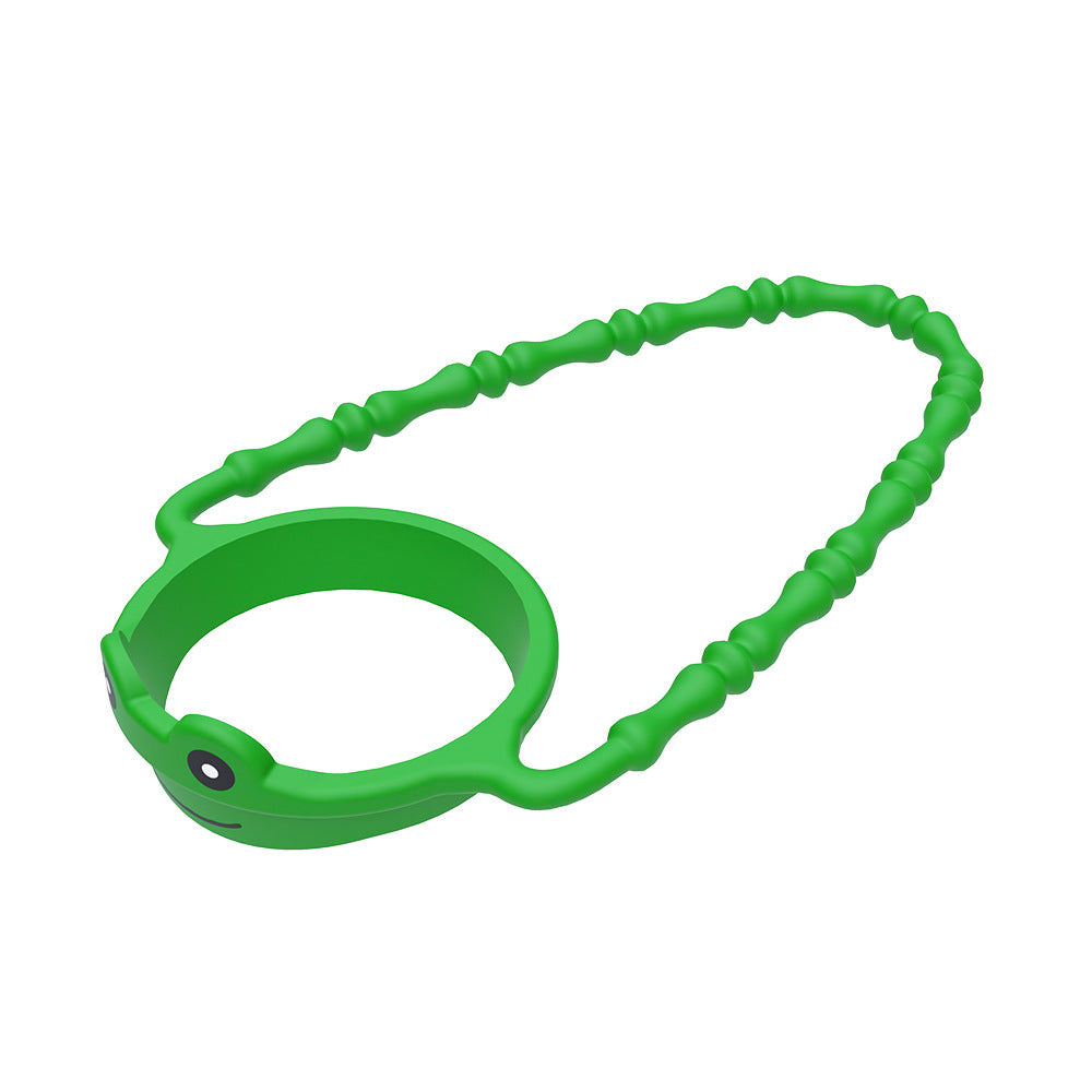 2 Pcs Green Frog Adorable Animal Silicone Cup Carrier - Portable Reusable Handle for Water Cup(cup not included) Tristar Online