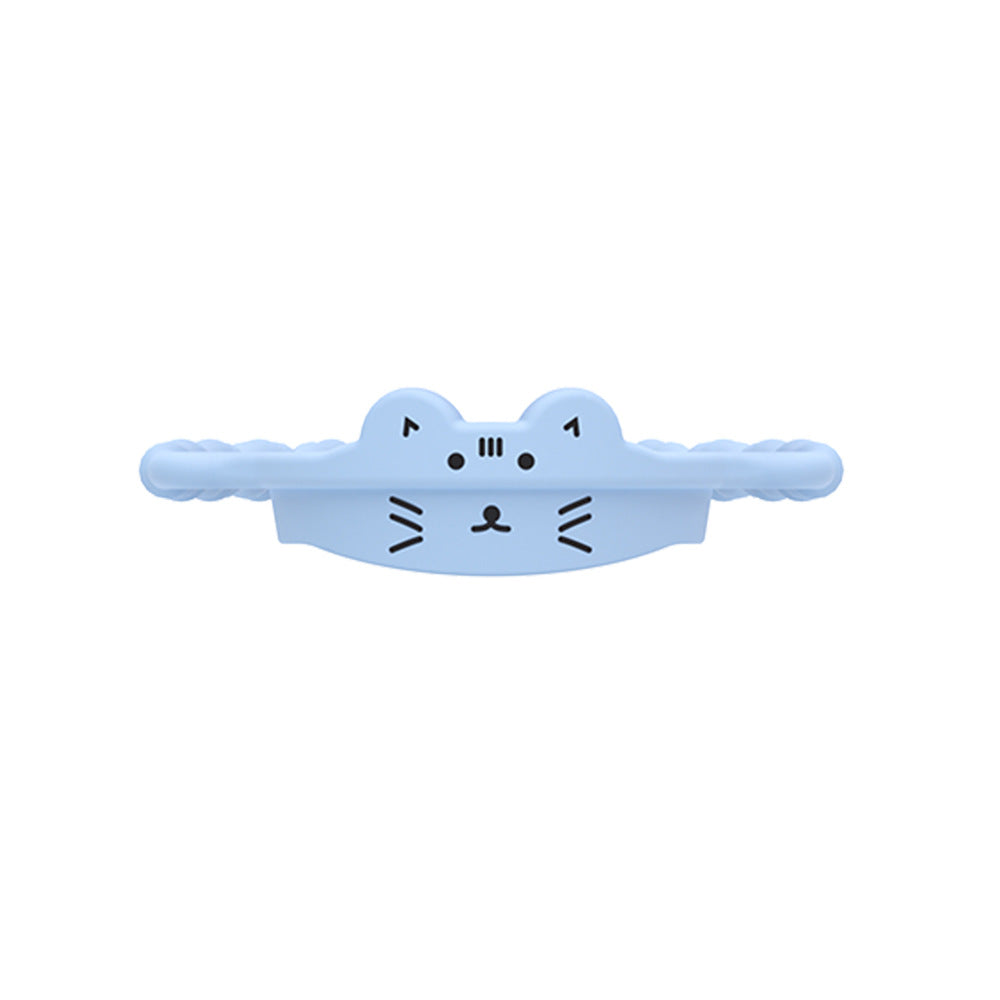 2 Pcs Blue Cat Adorable Animal Silicone Cup Carrier - Portable Reusable Handle for Water Cup(cup not included) Tristar Online