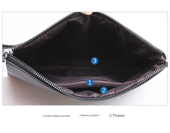 Brown Classic Men's PU Leather Clutch Bag - Slim Business Wristlet & Travel Pouch Tristar Online