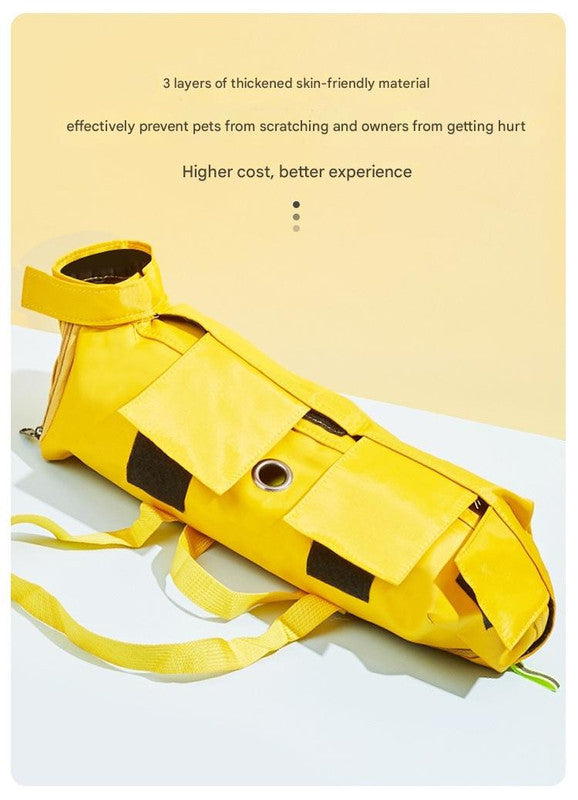Size M Yellow Multi-Functional Cat Grooming Bag - Anti-Scratch Restraint Pouch for Nail Trimming and Vet Visits Tristar Online