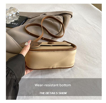 White and Brown Chic PU Leather Crossbody Bag with Cute Bear Charm - Adjustable Strap Shoulder Purse Tristar Online