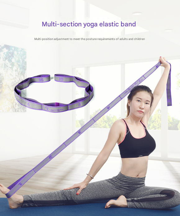 Blue and Purple 9-Loop Yoga Stretch Strap - Numbered Band for Flexibility and Physical Therapy Tristar Online