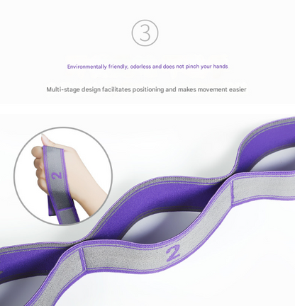 Purple 9-Loop Yoga Stretch Strap - Numbered Band for Flexibility and Physical Therapy Tristar Online