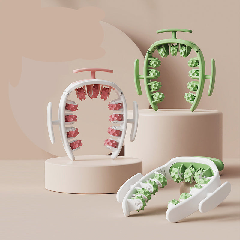 Green Removable Adjustable Wrap-Around Muscle Roller - 11-Wheel Deep Tissue Massager for Legs, Arms & Body Tristar Online