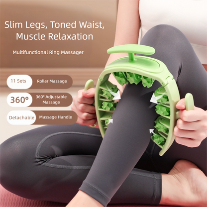 Green Removable Adjustable Wrap-Around Muscle Roller - 11-Wheel Deep Tissue Massager for Legs, Arms & Body Tristar Online