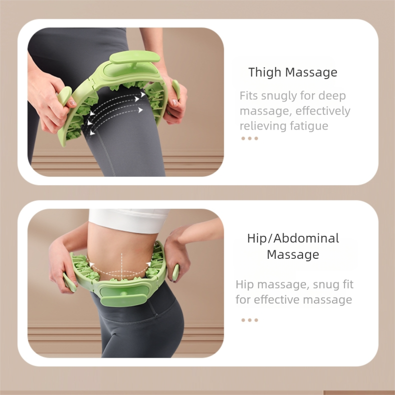 Green and White Removable Adjustable Wrap-Around Muscle Roller - 11-Wheel Deep Tissue Massager for Legs, Arms & Body Tristar Online