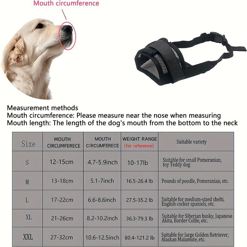 3 Pcs Size M Black Breathable Mesh Dog Muzzle - Soft & Comfortable Guard to Prevent Biting, Allows Panting and Drinking Tristar Online