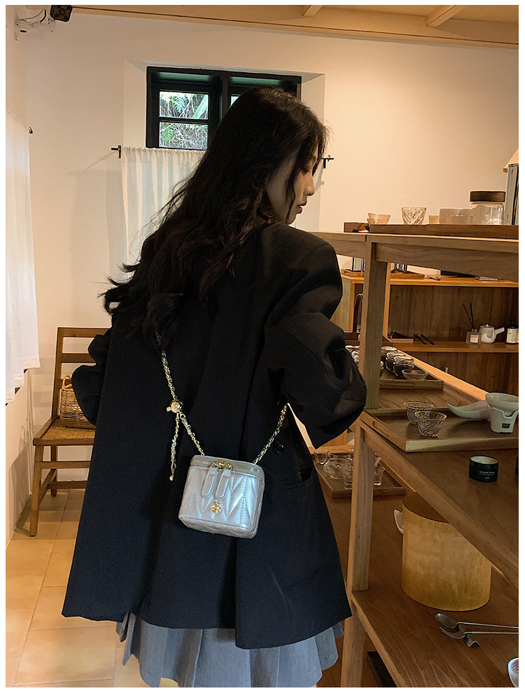 Silver Chic Quilted Mini Box Crossbody Bag - Luxury Style Chain Purse for Women Tristar Online