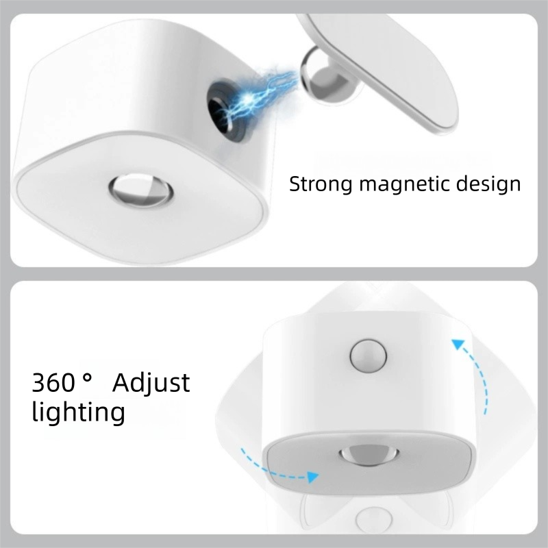 White Rechargeable Motion Sensor Wall Light Dual Light Source Magnetic LED Night Lamp with 3 Brightness Levels and Type-C Charging for Hallway and Bedroom Tristar Online