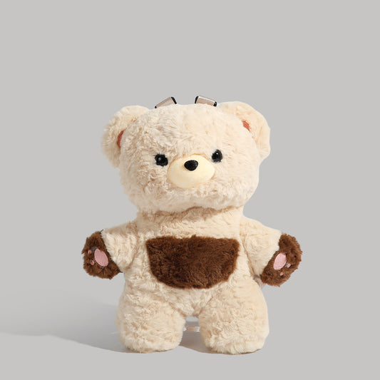 Beige Bear Cute Plush Teddy Bear Backpack Stuffed Animal Rucksack Convertible Shoulder Bag for Girls and Teens Brown Novelty Gift Tristar Online