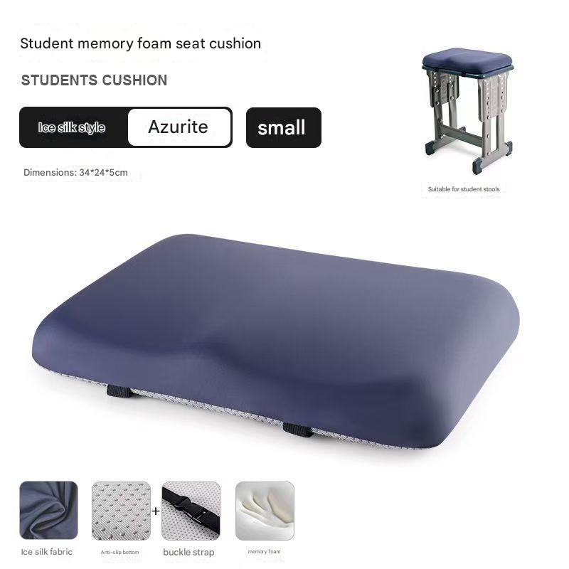 Azurite Ergonomic Memory Foam Student Seat Cushion – 34×24×5cm, Breathable & Anti-Slip Design for Long-Term Sitting Comfort in Classrooms | Ideal for Primary and Secondary School Students Tristar Online