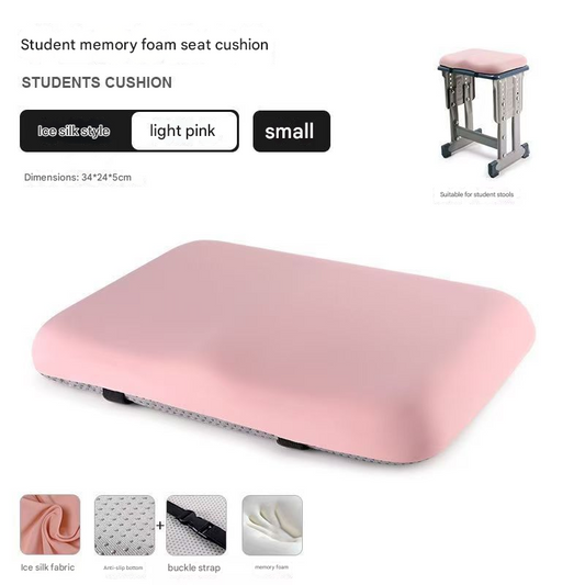Light pink Ergonomic Memory Foam Student Seat Cushion – 34×24×5cm, Breathable & Anti-Slip Design for Long-Term Sitting Comfort in Classrooms | Ideal for Primary and Secondary School Students Tristar Online