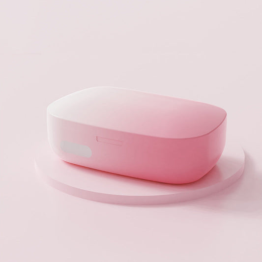 White powder gradient  Ultrasonic Contact Lens Cleaner Machine Automatic Washer Case with UV Light LED Display 4 Timer Modes Type-C Rechargeable Portable for Travel Tristar Online