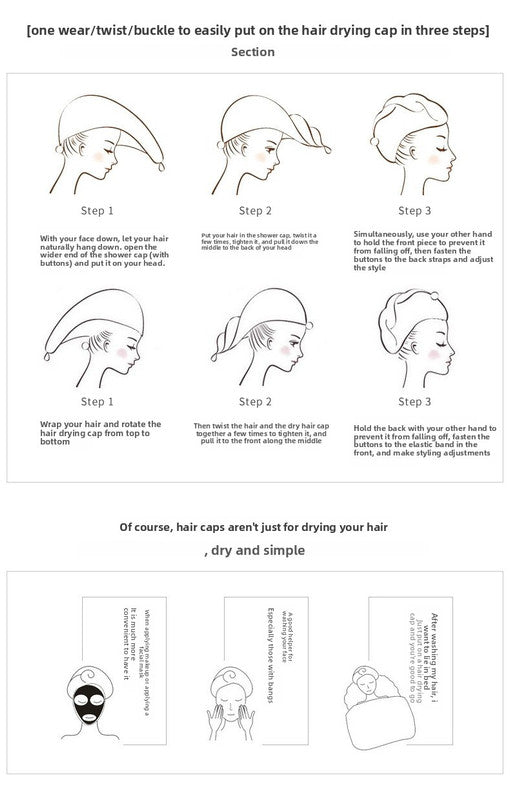 Soft Microfibre Hair Drying Towel Wrap - Super Absorbent Coral Fleece Turban with Secure Button - Quick Dry Bath Head Cap for Wet Hair & Spa - Crimson Tristar Online