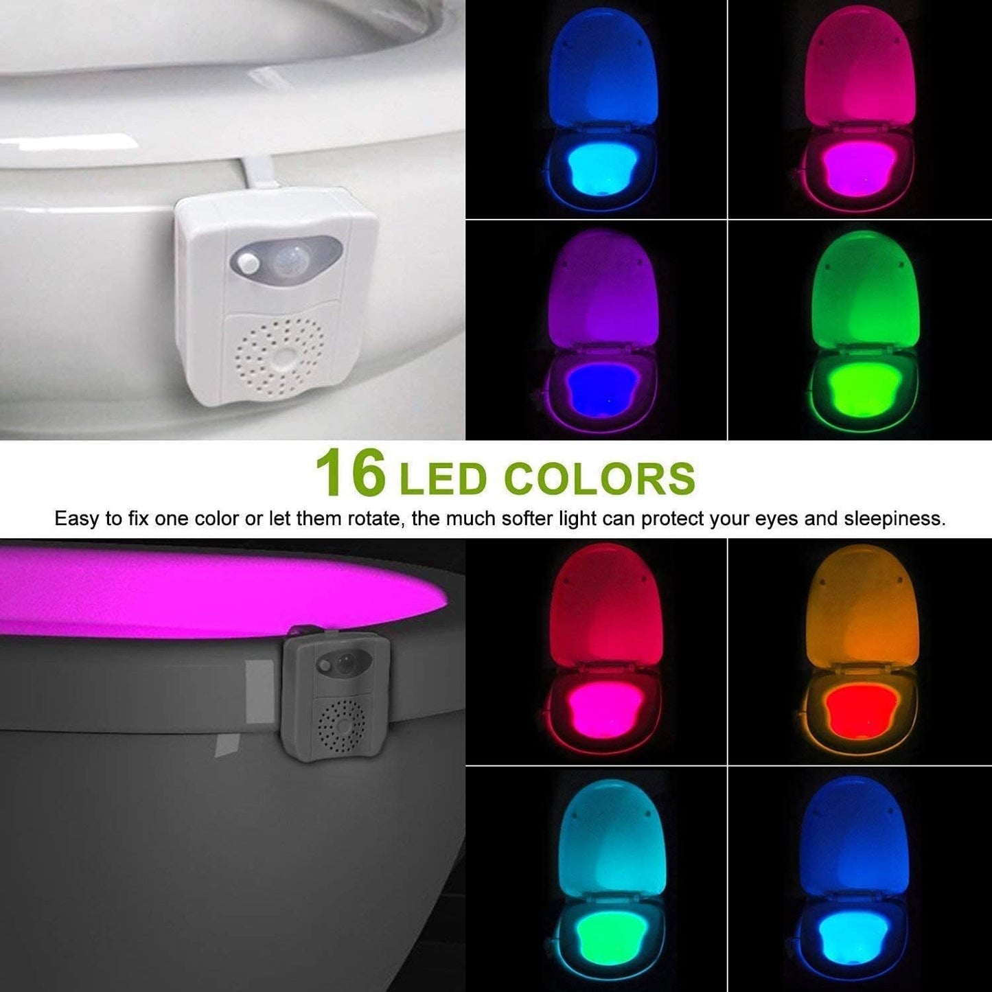 Motion Sensor Toilet Night Light with Aromatherapy Diffuser - 16 Colour Changing LED Bowl Lamp - Smart Activated Bathroom Air Freshener and Night Safety Light Tristar Online