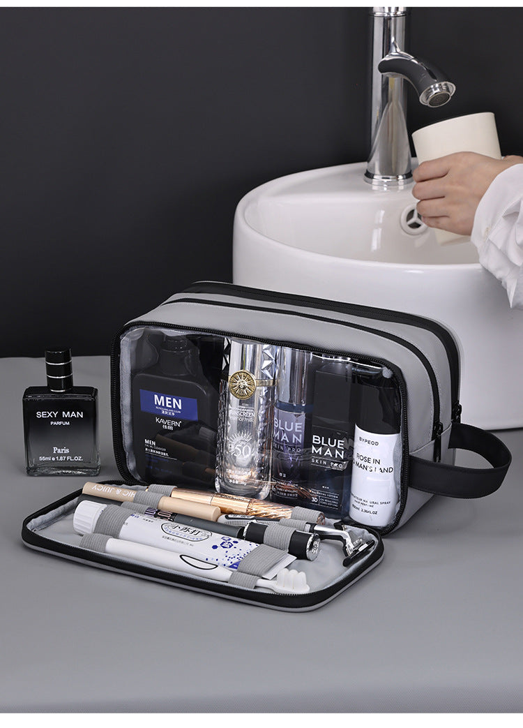 Large Waterproof Men's Toiletry Bag 3-Layer Travel Dopp Kit with Wet Dry Separation Portable Shower Organiser for Gym Business & Holiday Grey Tristar Online