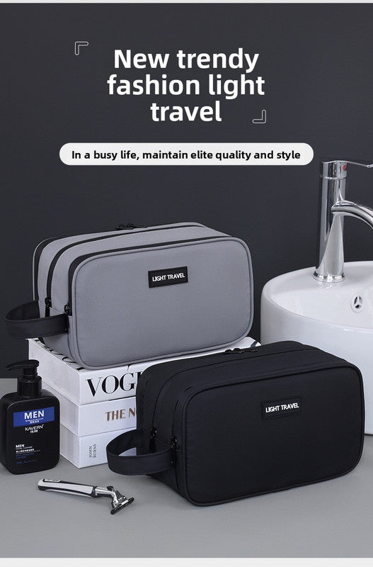 Large Waterproof Men's Toiletry Bag 3-Layer Travel Dopp Kit with Wet Dry Separation Portable Shower Organiser for Gym Business & Holiday Grey Tristar Online