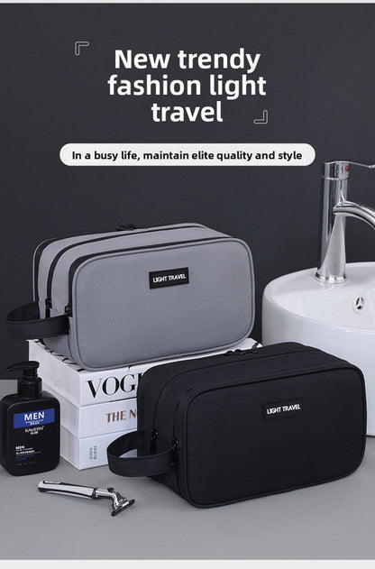 Large Waterproof Men's Toiletry Bag 3-Layer Travel Dopp Kit with Wet Dry Separation Portable Shower Organiser for Gym Business & Holiday Grey Tristar Online